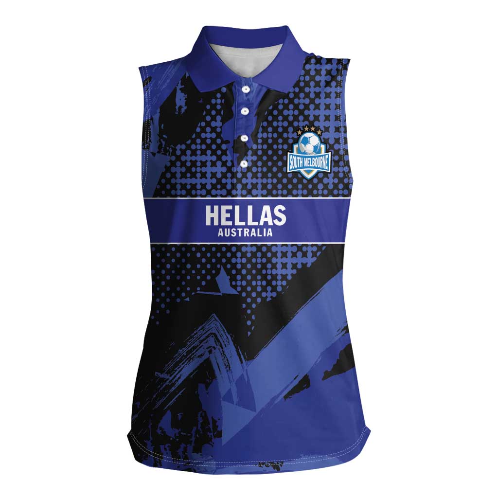 Custom Oceania Football South Melbourne Women Sleeveless Polo Shirt Hellas Australia Pride