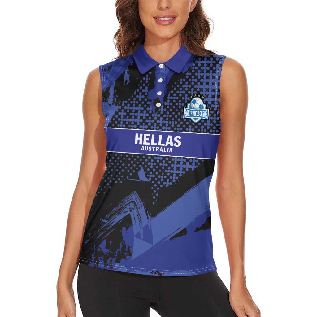 Custom Oceania Football South Melbourne Women Sleeveless Polo Shirt Hellas Australia Pride