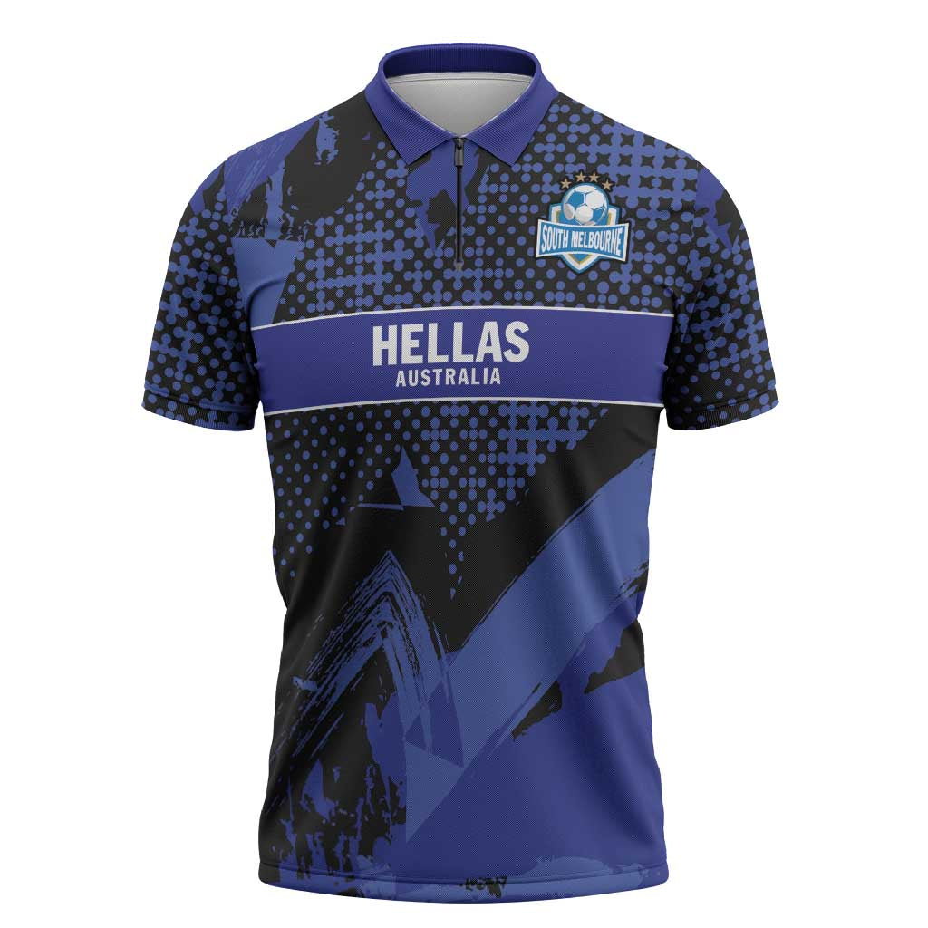 Custom Oceania Football South Melbourne Zipper Polo Shirt Hellas Australia Pride
