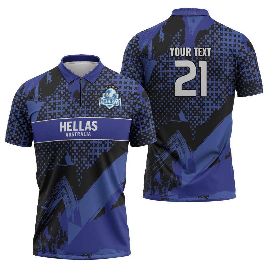 Custom Oceania Football South Melbourne Zipper Polo Shirt Hellas Australia Pride