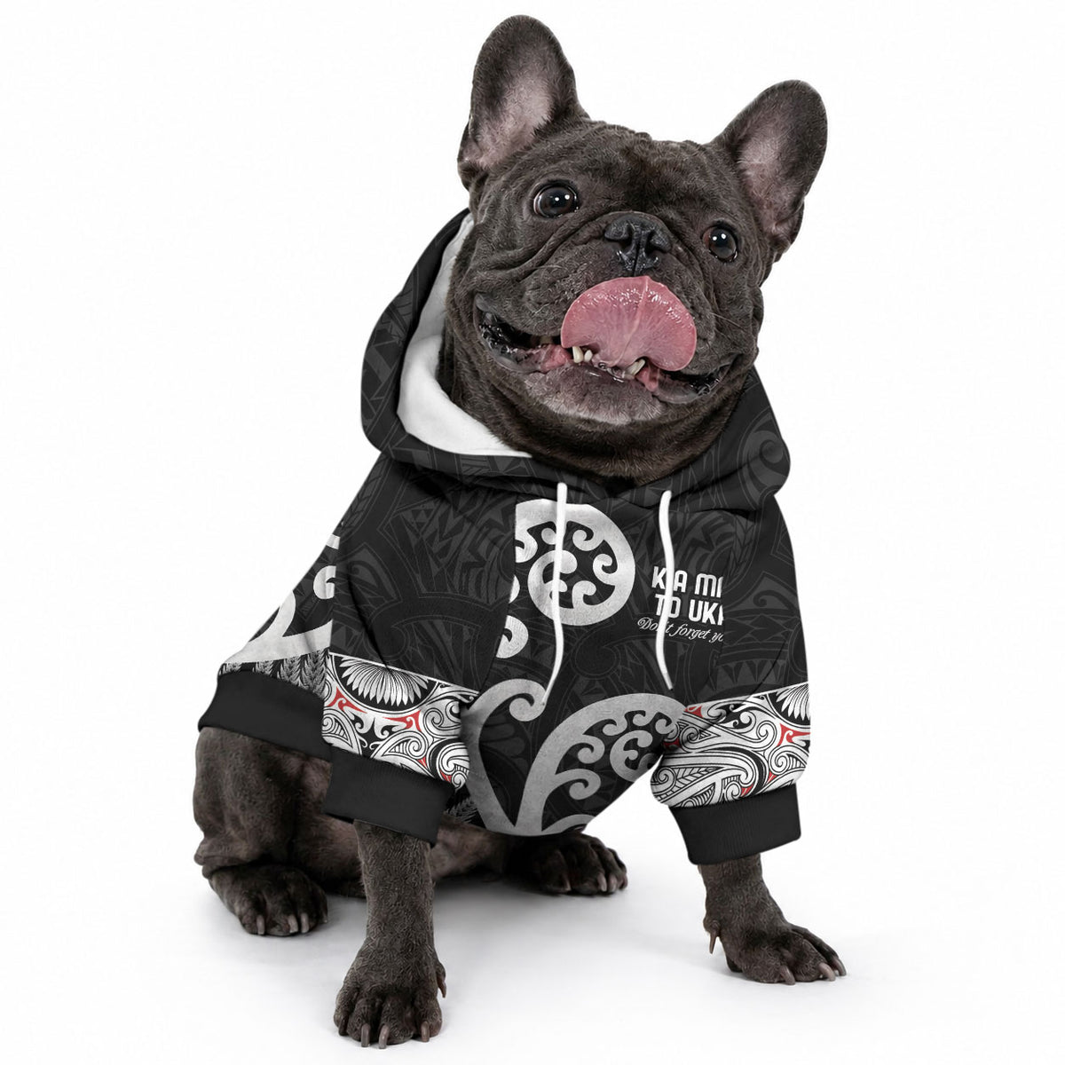 Kia Mau Ki To Ukaipo Pet Hoodie Te Reo Maori Koru Fern Art