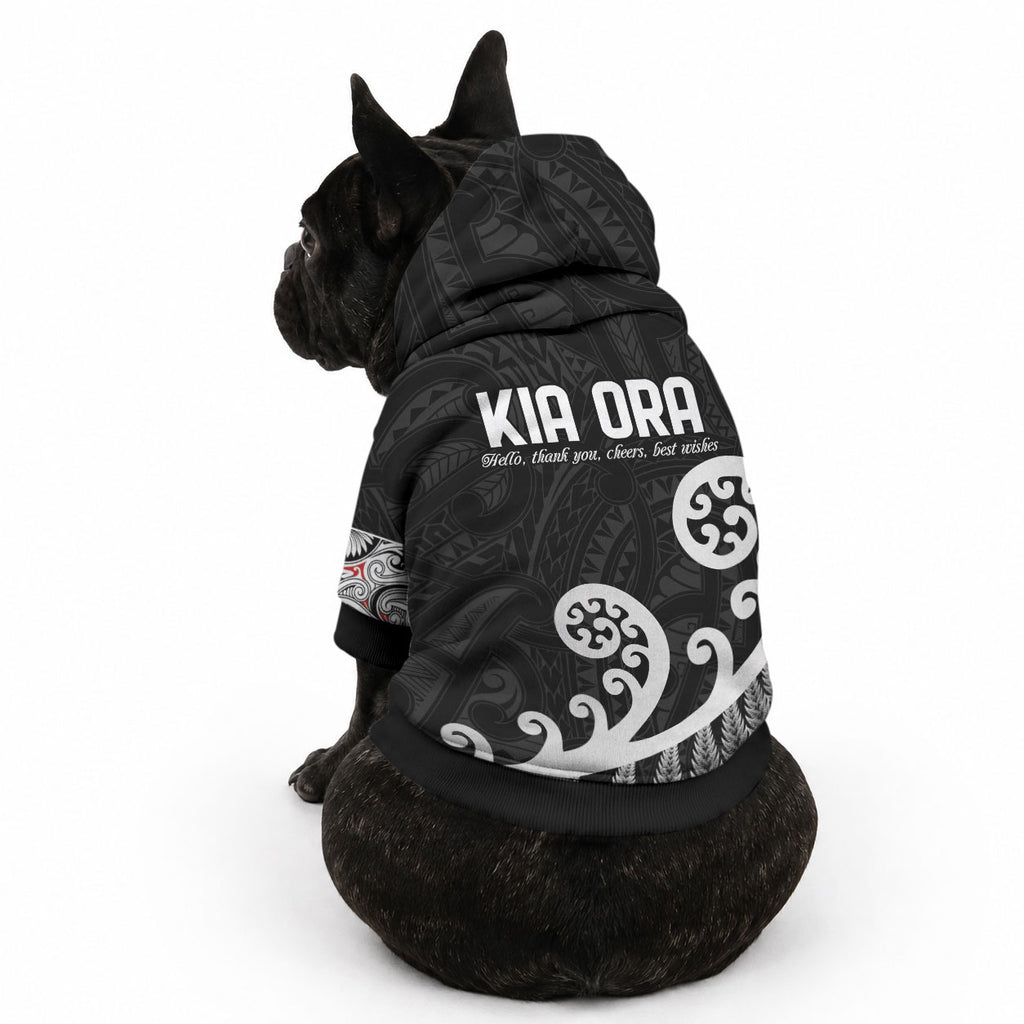 Kia Ora Maori Language Pet Hoodie Te Reo Maori Koru Fern Art
