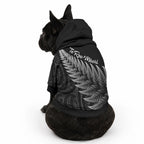 New Zealand Te Reo Māori Pet Hoodie Simple Black Fern