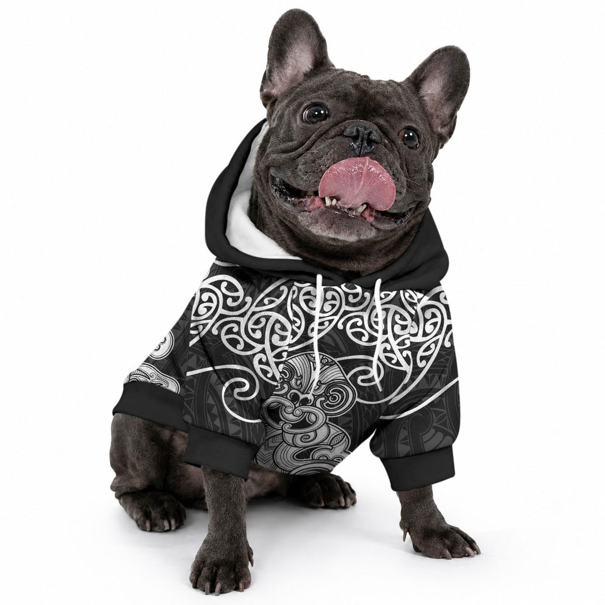 Te Reo Maori Tiki Inspired Art Pet Hoodie