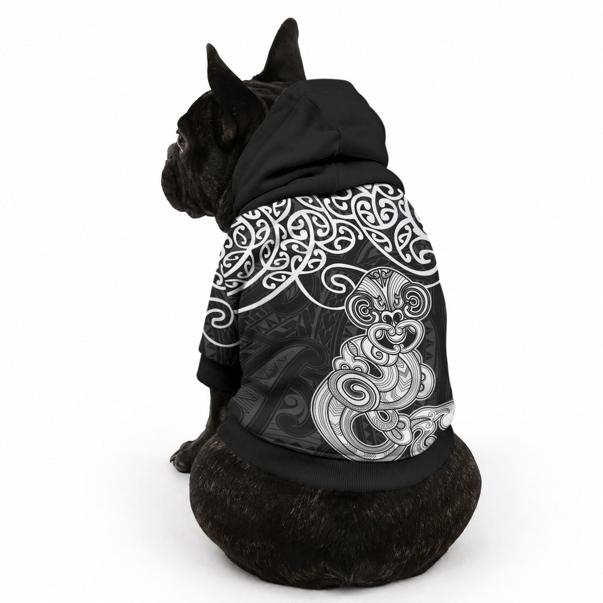 Te Reo Maori Tiki Inspired Art Pet Hoodie