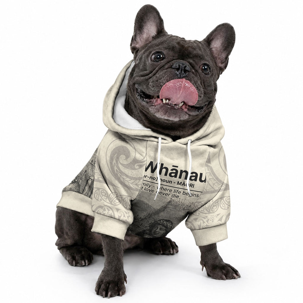 Whanau Maori Language Pet Hoodie Te Reo Maori Inspired Art