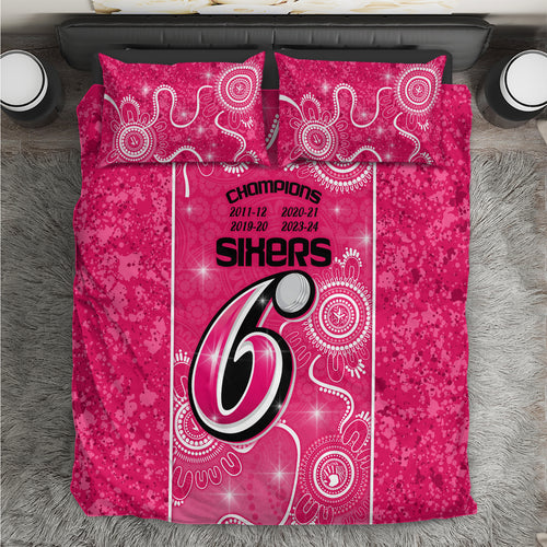 custom-sydney-sixers-cricket-bedding-set-the-fourth-time-champions-aboriginal