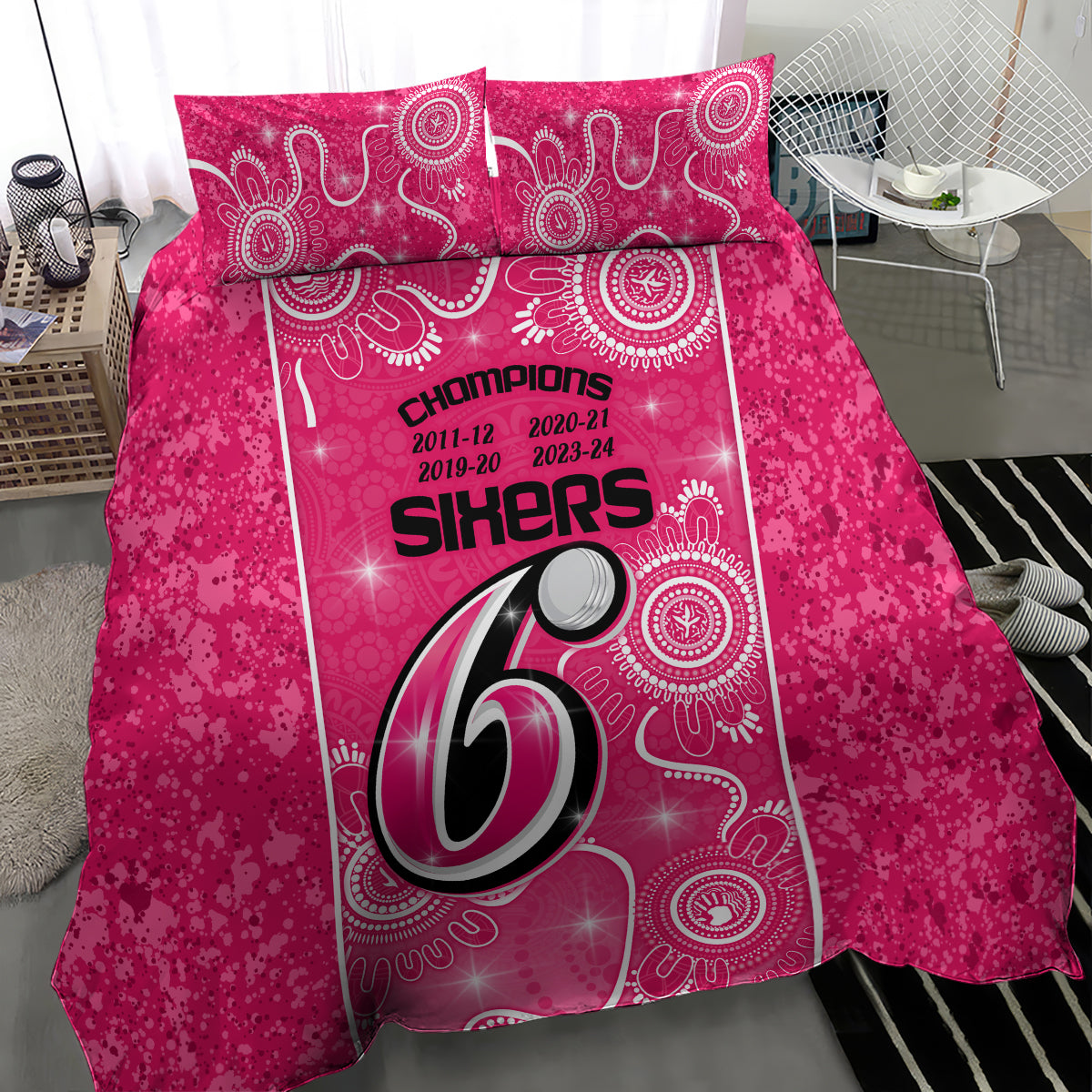 custom-sydney-sixers-cricket-bedding-set-the-fourth-time-champions-aboriginal