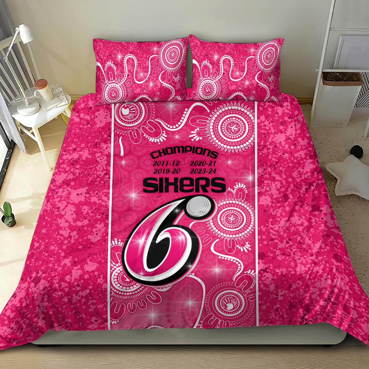 custom-sydney-sixers-cricket-bedding-set-the-fourth-time-champions-aboriginal