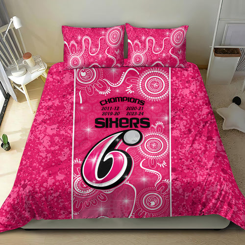 custom-sydney-sixers-cricket-bedding-set-the-fourth-time-champions-aboriginal