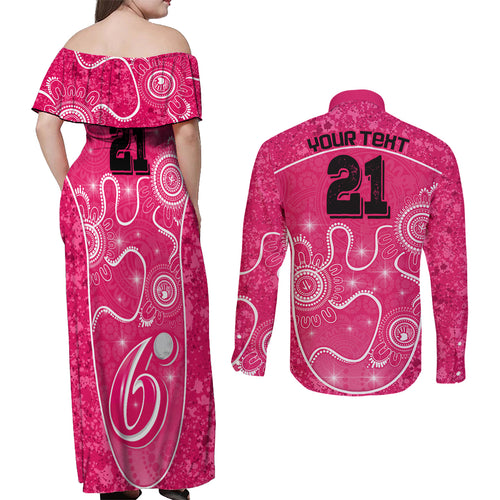 custom-sydney-sixers-cricket-couples-matching-off-shoulder-maxi-dress-and-long-sleeve-button-shirt-the-fourth-time-champions-aboriginal