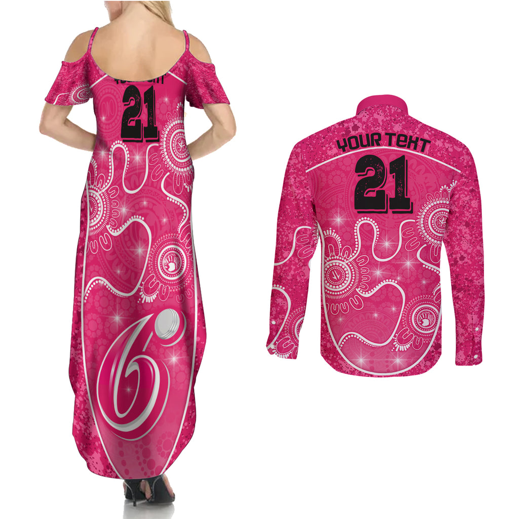 custom-sydney-sixers-cricket-couples-matching-summer-maxi-dress-and-long-sleeve-button-shirt-the-fourth-time-champions-aboriginal