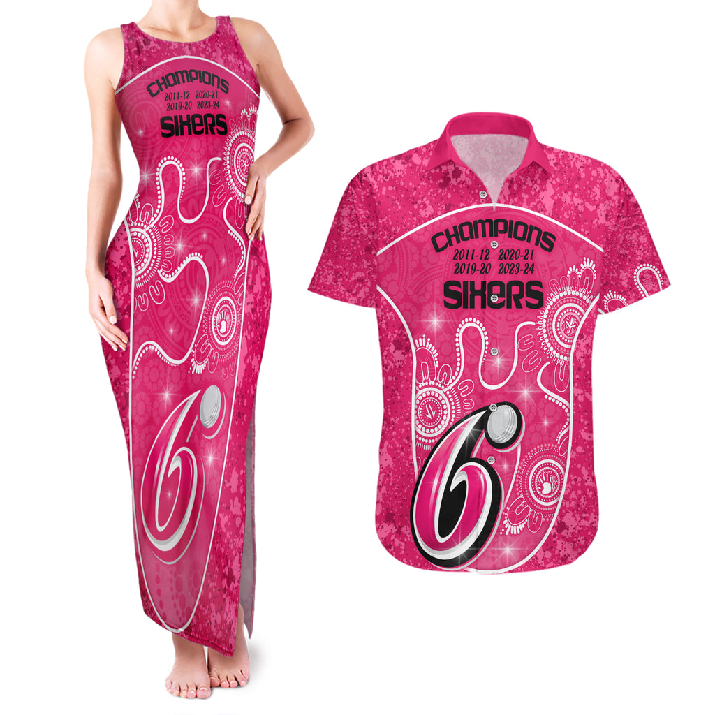custom-sydney-sixers-cricket-couples-matching-tank-maxi-dress-and-hawaiian-shirt-the-fourth-time-champions-aboriginal