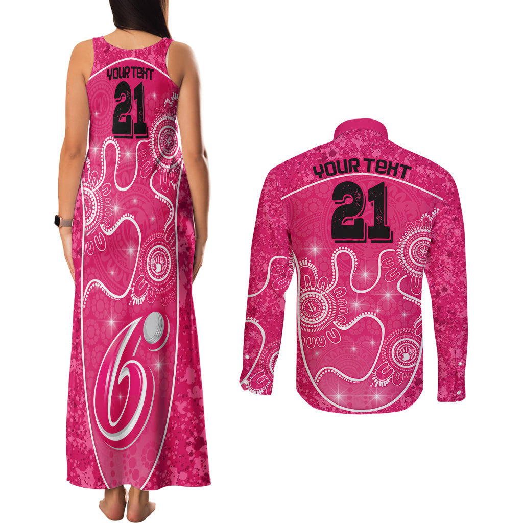custom-sydney-sixers-cricket-couples-matching-tank-maxi-dress-and-long-sleeve-button-shirt-the-fourth-time-champions-aboriginal