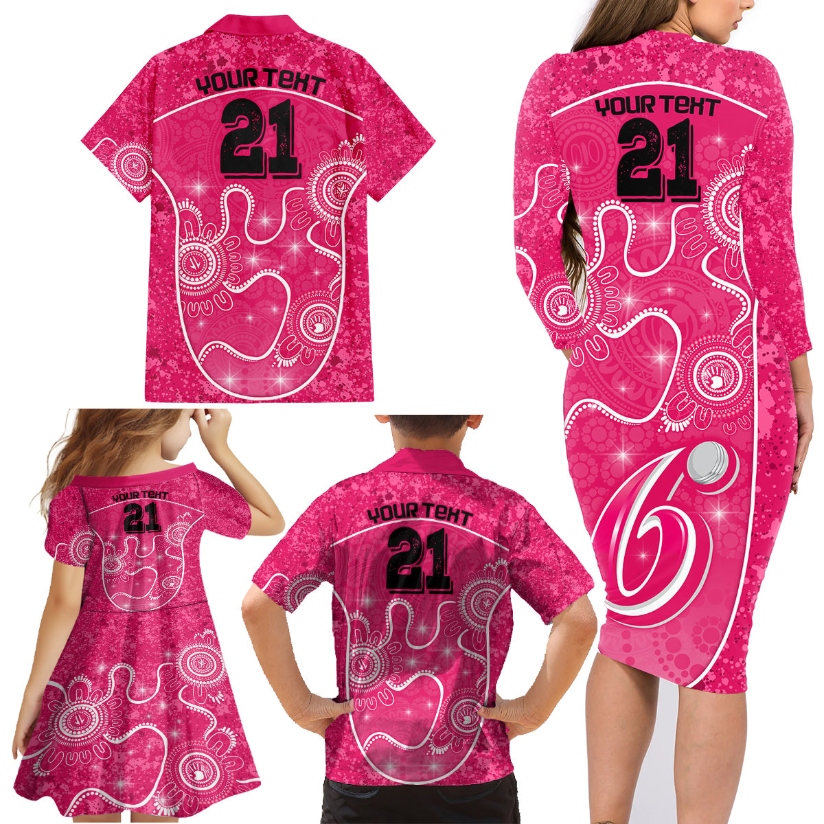 custom-sydney-sixers-cricket-family-matching-long-sleeve-bodycon-dress-and-hawaiian-shirt-the-fourth-time-champions-aboriginal