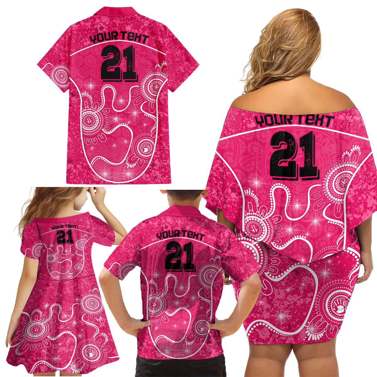 custom-sydney-sixers-cricket-family-matching-off-shoulder-short-dress-and-hawaiian-shirt-the-fourth-time-champions-aboriginal