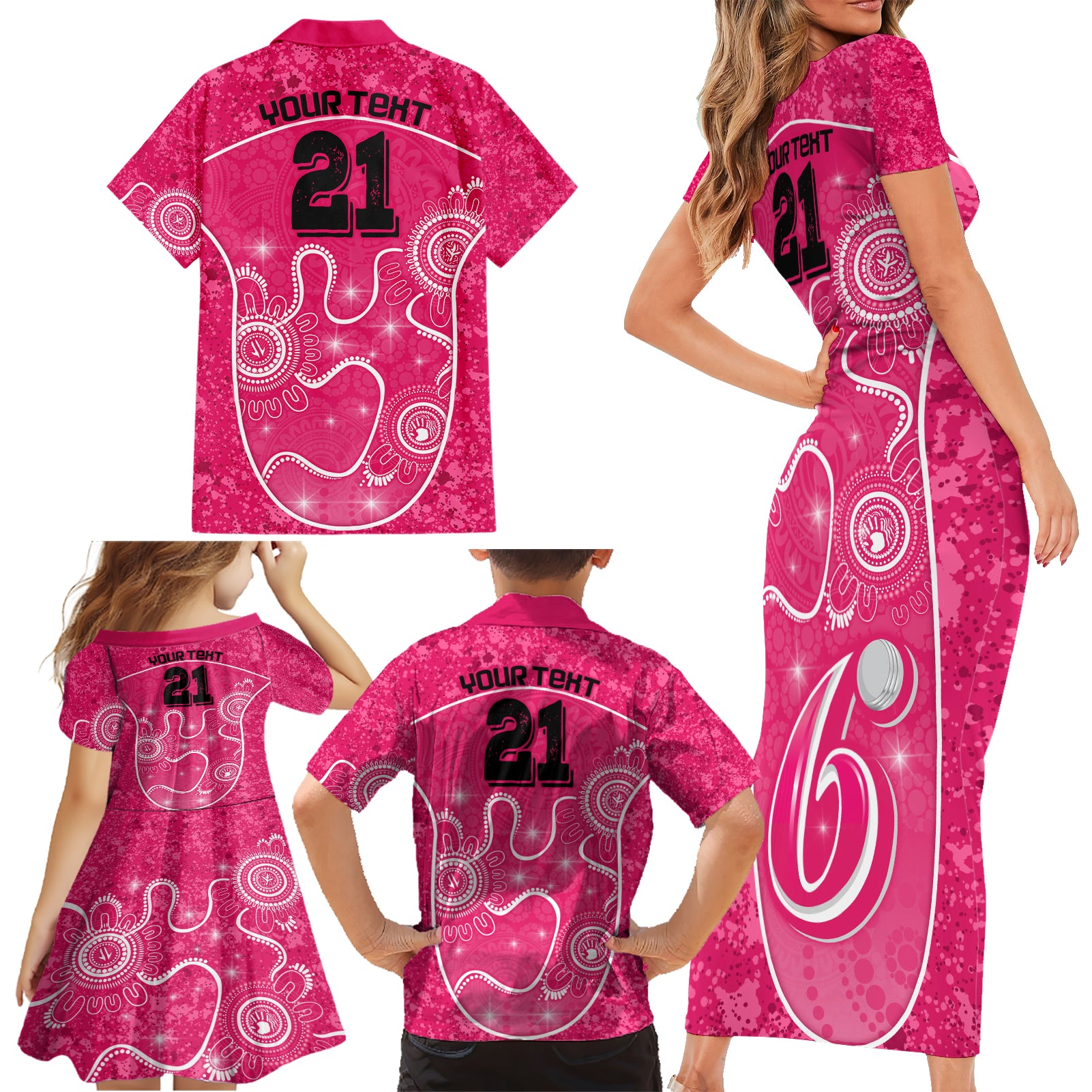 custom-sydney-sixers-cricket-family-matching-short-sleeve-bodycon-dress-and-hawaiian-shirt-the-fourth-time-champions-aboriginal