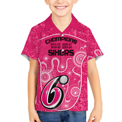 custom-sydney-sixers-cricket-family-matching-short-sleeve-bodycon-dress-and-hawaiian-shirt-the-fourth-time-champions-aboriginal