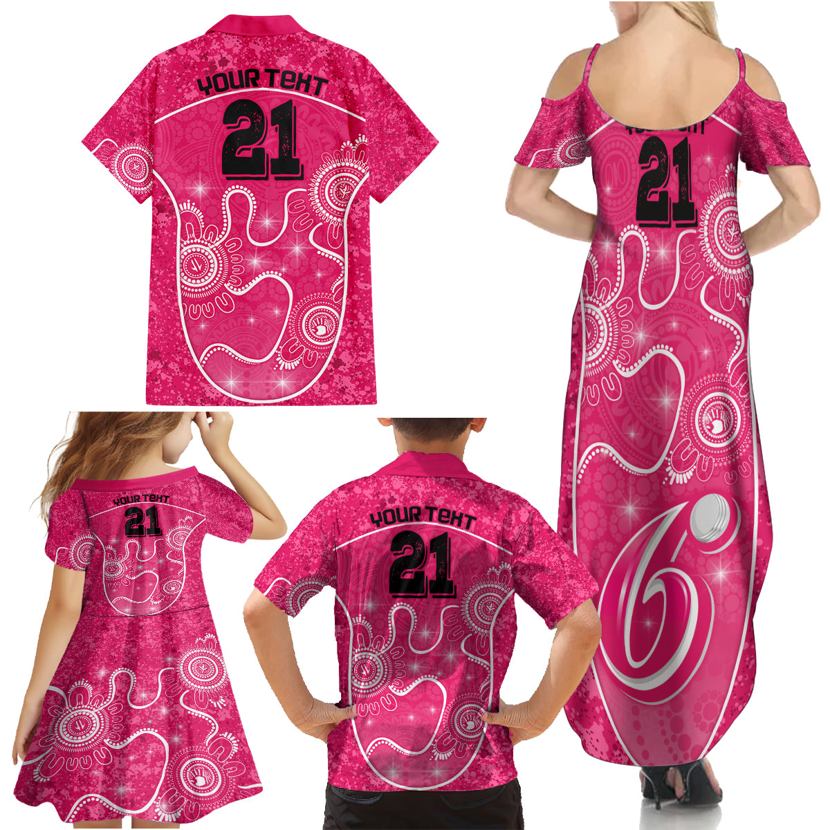 custom-sydney-sixers-cricket-family-matching-summer-maxi-dress-and-hawaiian-shirt-the-fourth-time-champions-aboriginal