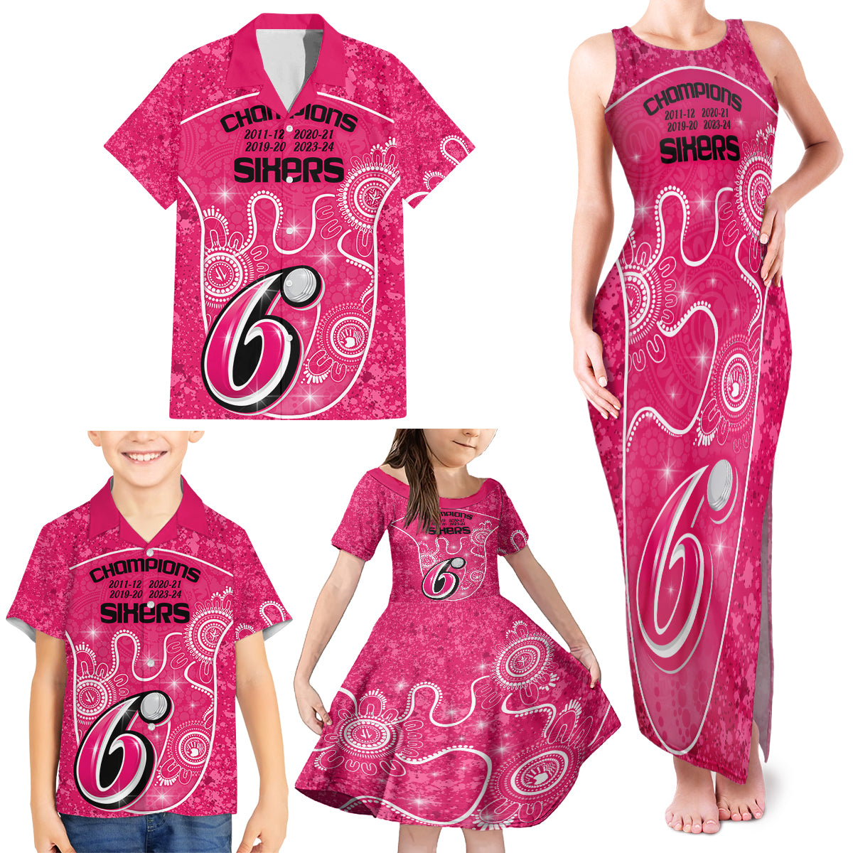 custom-sydney-sixers-cricket-family-matching-tank-maxi-dress-and-hawaiian-shirt-the-fourth-time-champions-aboriginal