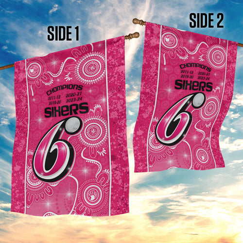 custom-sydney-sixers-cricket-garden-flag-the-fourth-time-champions-aboriginal