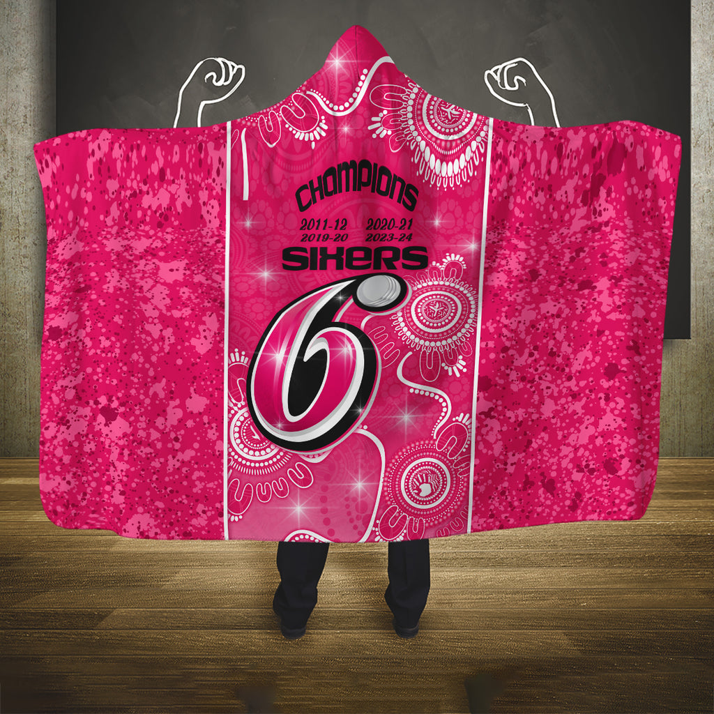 custom-sydney-sixers-cricket-hooded-blanket-the-fourth-time-champions-aboriginal