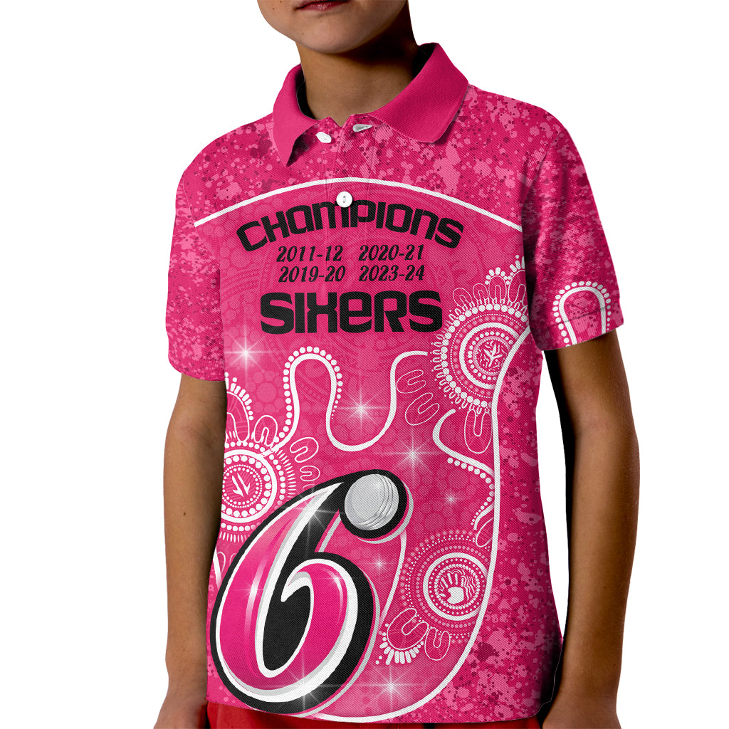 custom-sydney-sixers-cricket-kid-polo-shirt-the-fourth-time-champions-aboriginal