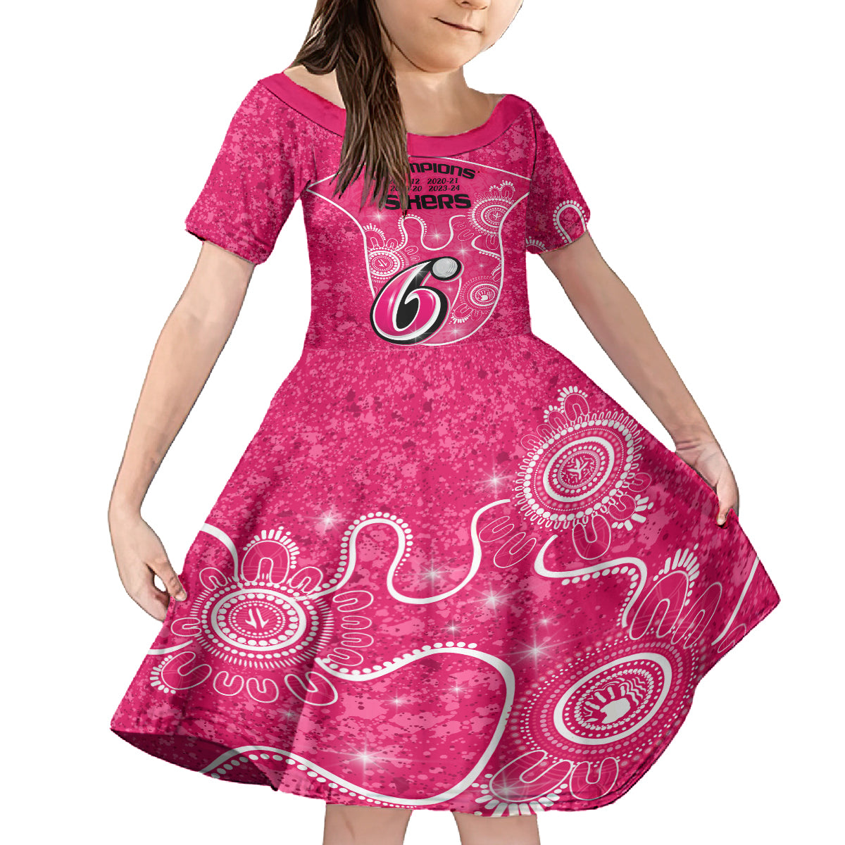 custom-sydney-sixers-cricket-kid-short-sleeve-dress-the-fourth-time-champions-aboriginal