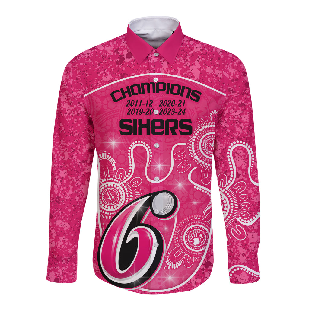 custom-sydney-sixers-cricket-long-sleeve-button-shirt-the-fourth-time-champions-aboriginal
