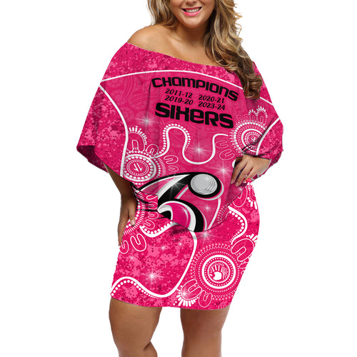 custom-sydney-sixers-cricket-off-shoulder-short-dress-the-fourth-time-champions-aboriginal