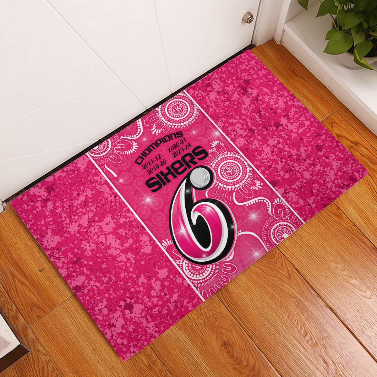 custom-sydney-sixers-cricket-rubber-doormat-the-fourth-time-champions-aboriginal