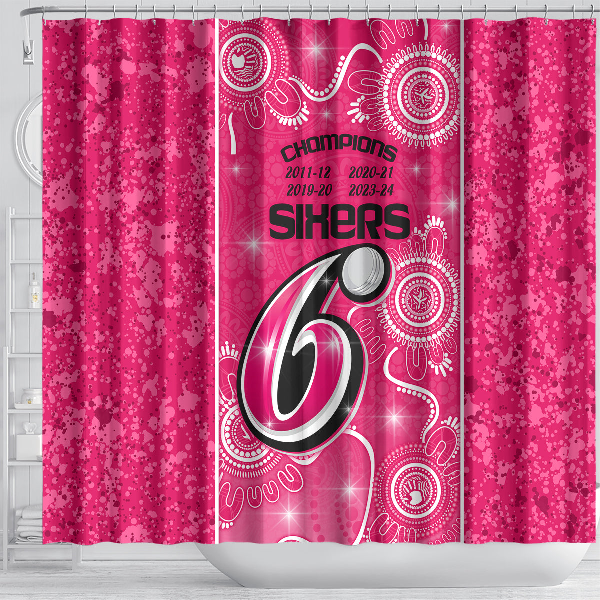 custom-sydney-sixers-cricket-shower-curtain-the-fourth-time-champions-aboriginal