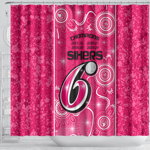 custom-sydney-sixers-cricket-shower-curtain-the-fourth-time-champions-aboriginal