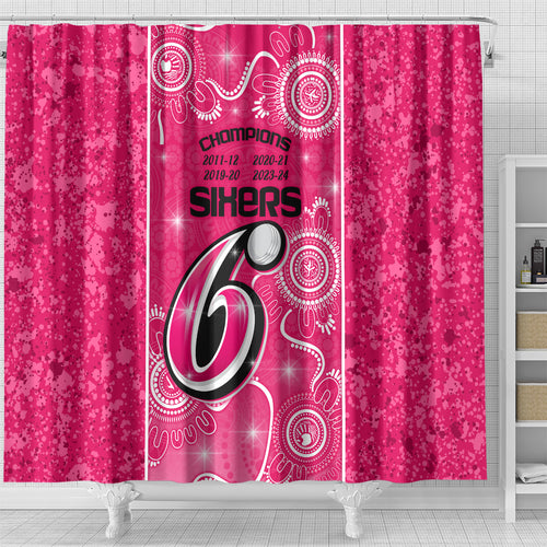 custom-sydney-sixers-cricket-shower-curtain-the-fourth-time-champions-aboriginal