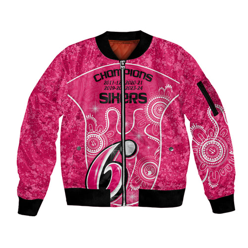 custom-sydney-sixers-cricket-sleeve-zip-bomber-jacket-the-fourth-time-champions-aboriginal