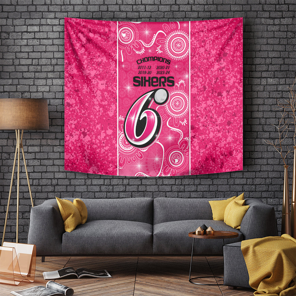 custom-sydney-sixers-cricket-tapestry-the-fourth-time-champions-aboriginal
