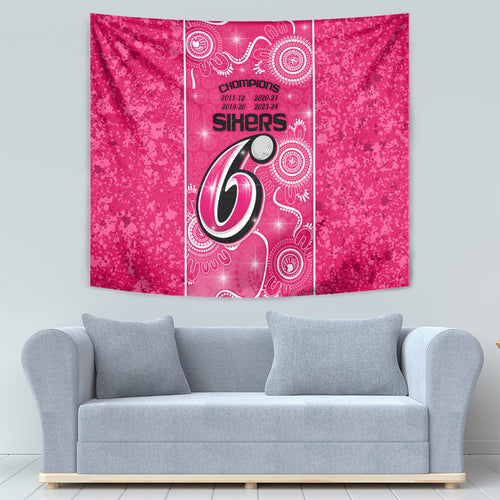custom-sydney-sixers-cricket-tapestry-the-fourth-time-champions-aboriginal