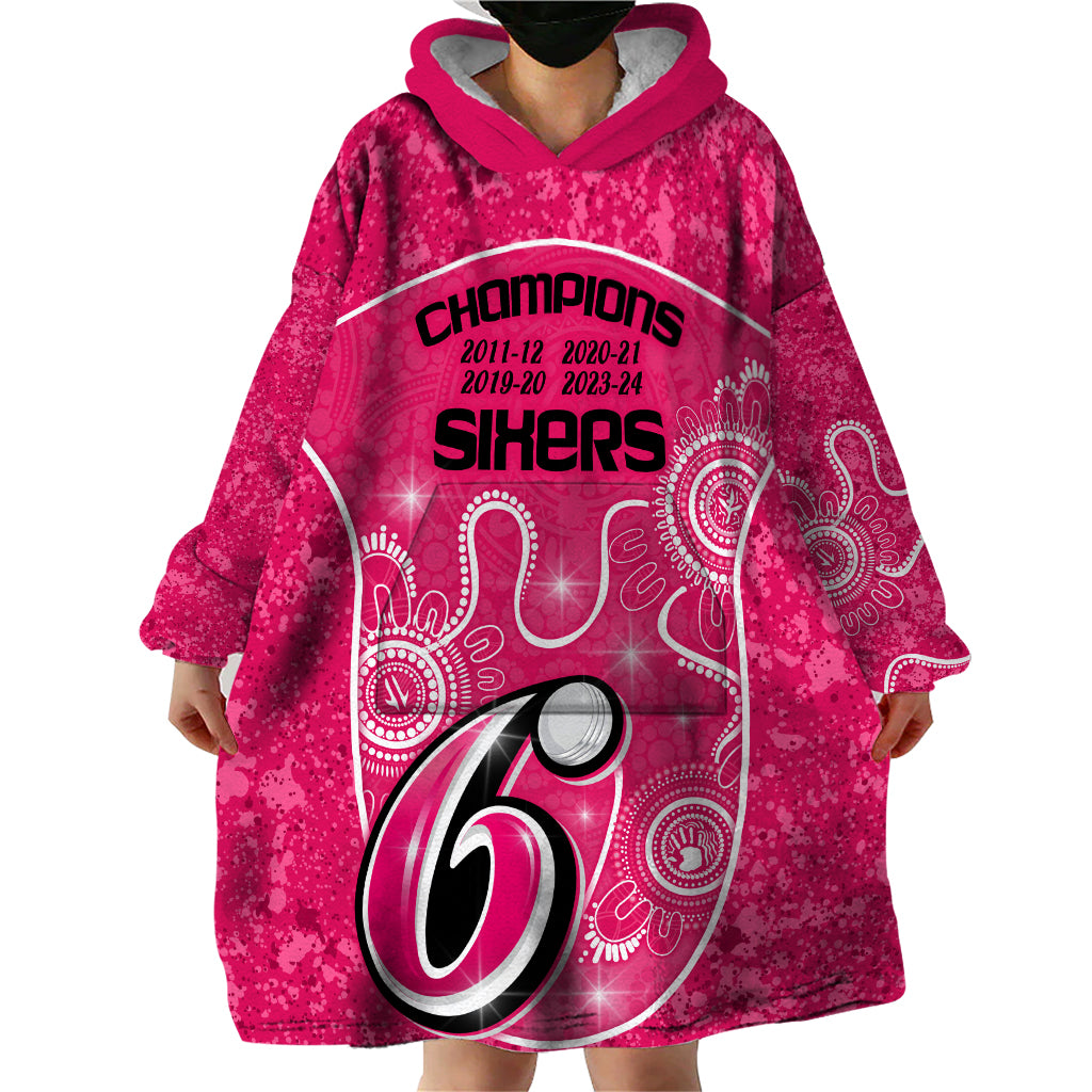 custom-sydney-sixers-cricket-wearable-blanket-hoodie-the-fourth-time-champions-aboriginal