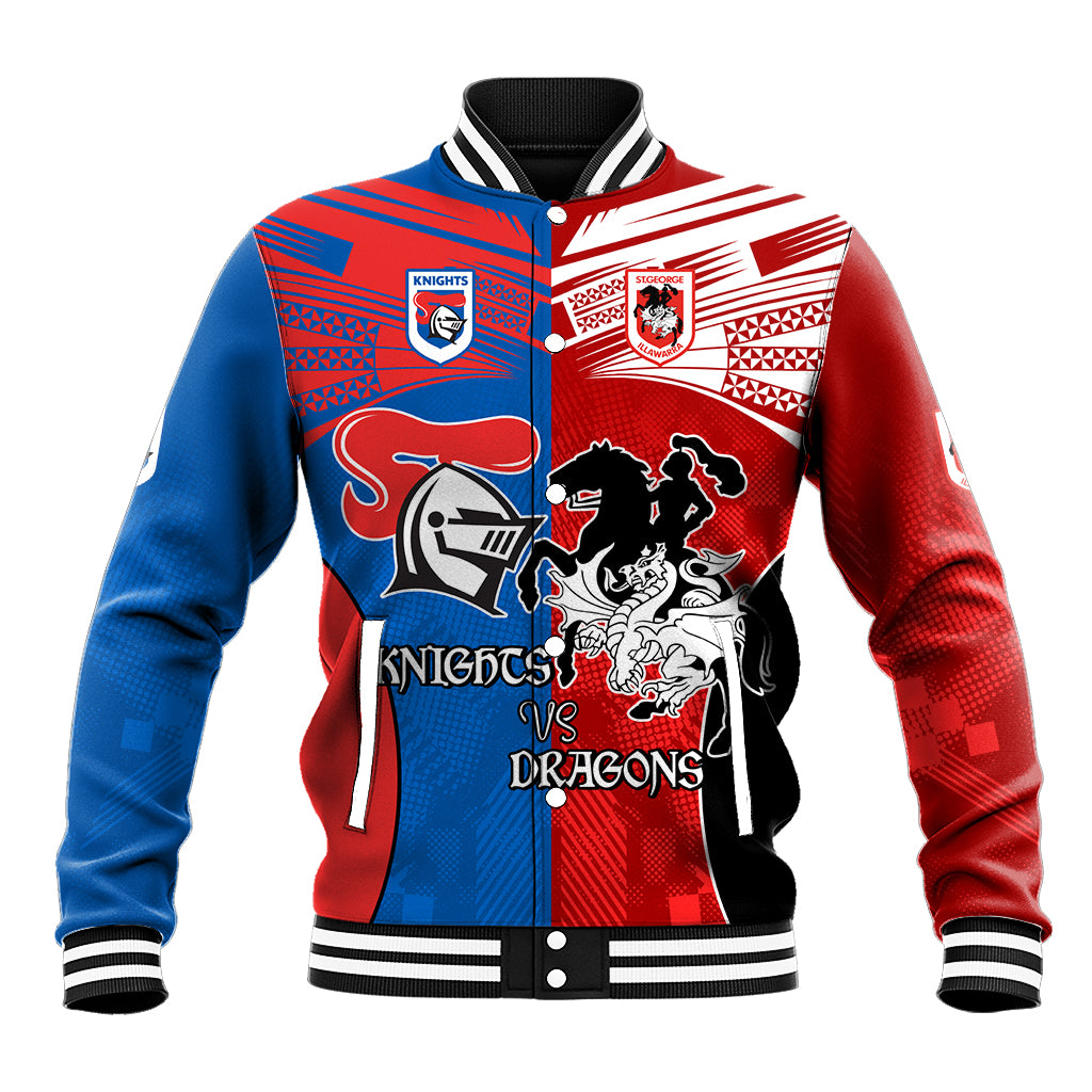 NRL Dragons and Knights Sporty Style Baseball Jacket