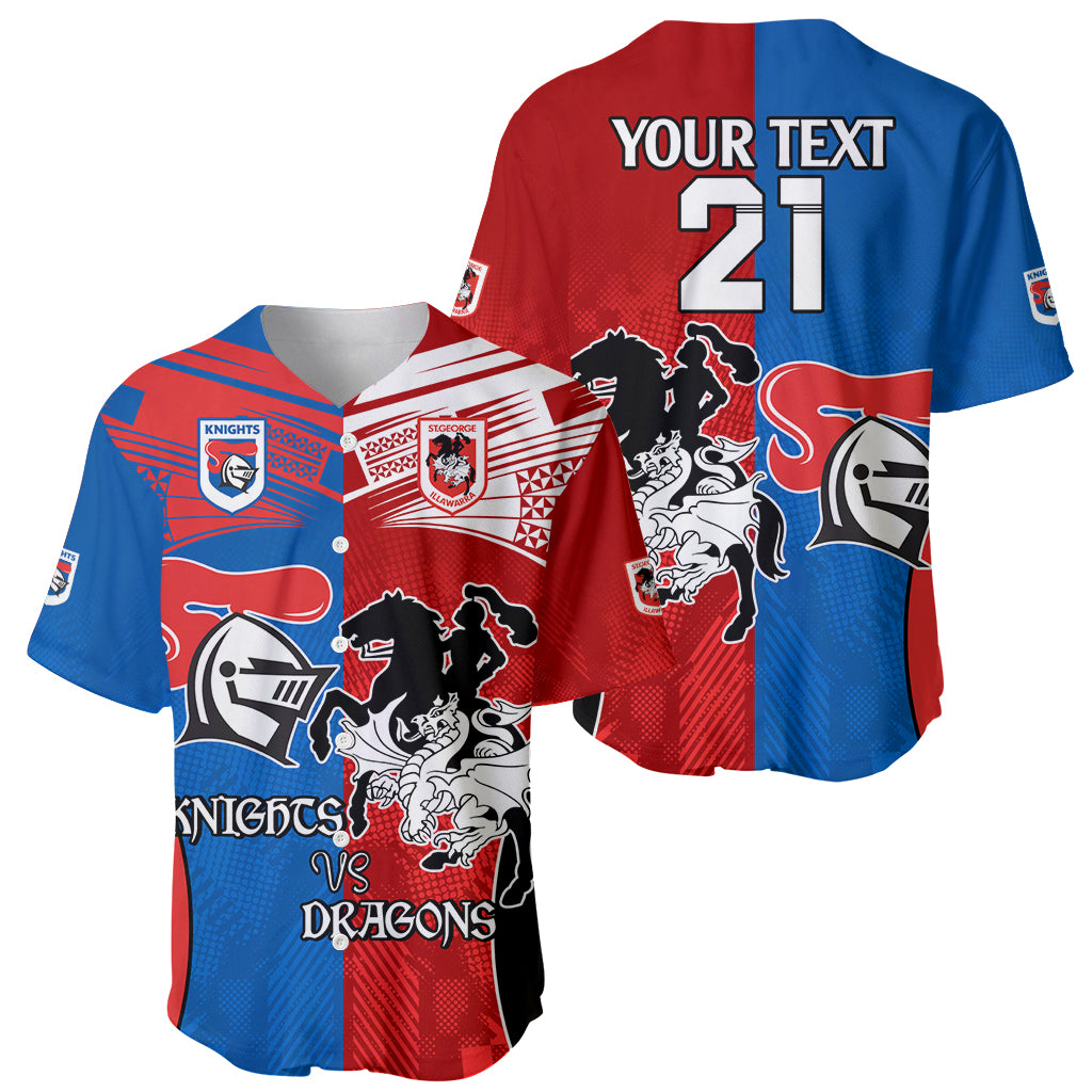 NRL Dragons and Knights Sporty Style Baseball Jersey