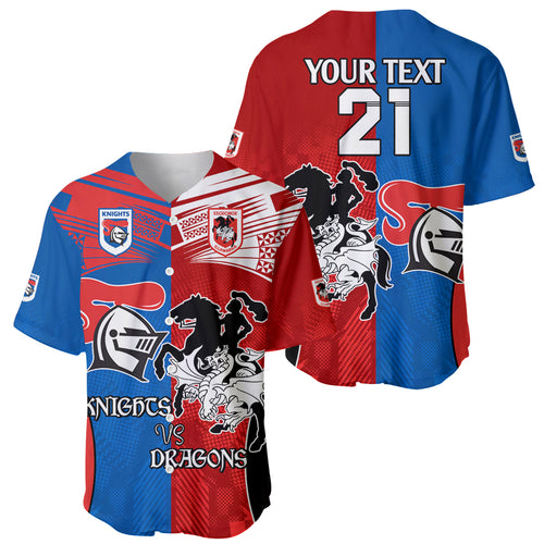 NRL Dragons and Knights Sporty Style Baseball Jersey