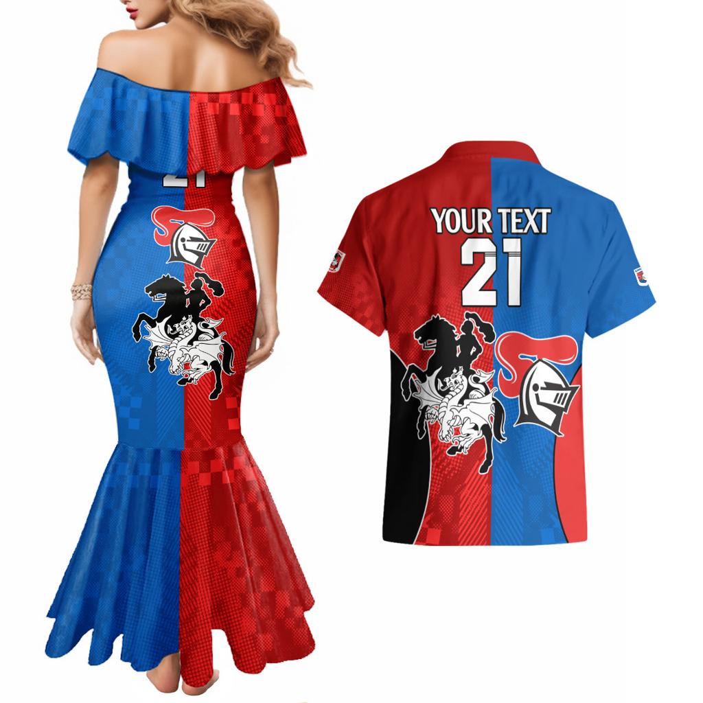 NRL Dragons and Knights Sporty Style Couples Matching Mermaid Dress and Hawaiian Shirt