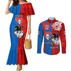 NRL Dragons and Knights Sporty Style Couples Matching Mermaid Dress and Long Sleeve Button Shirt