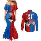 NRL Dragons and Knights Sporty Style Couples Matching Mermaid Dress and Long Sleeve Button Shirt