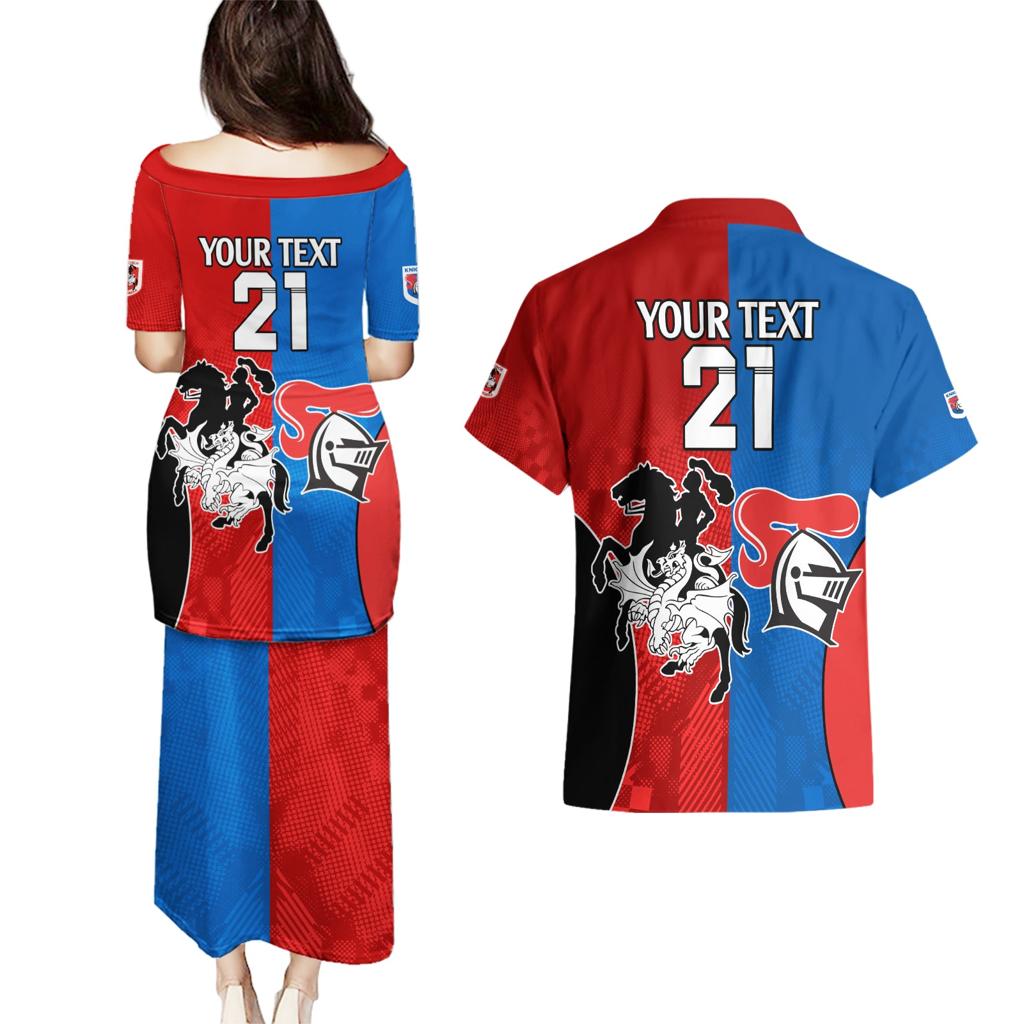 NRL Dragons and Knights Sporty Style Couples Matching Puletasi and Hawaiian Shirt
