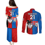 NRL Dragons and Knights Sporty Style Couples Matching Puletasi and Long Sleeve Button Shirt