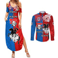 NRL Dragons and Knights Sporty Style Couples Matching Summer Maxi Dress and Long Sleeve Button Shirt
