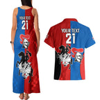 NRL Dragons and Knights Sporty Style Couples Matching Tank Maxi Dress and Hawaiian Shirt