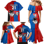 NRL Dragons and Knights Sporty Style Family Matching Mermaid Dress and Hawaiian Shirt