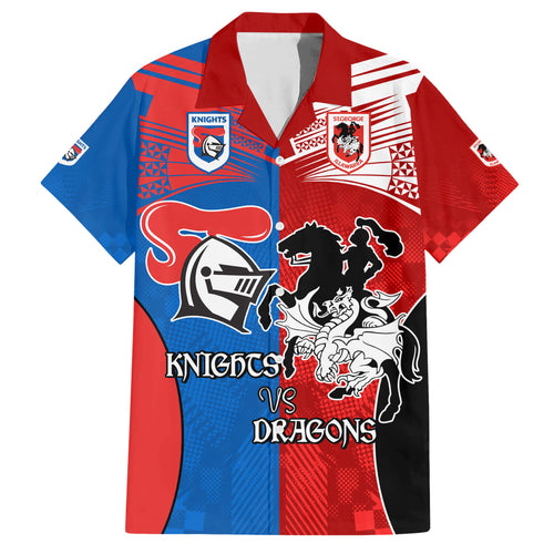 NRL Dragons and Knights Sporty Style Hawaiian Shirt